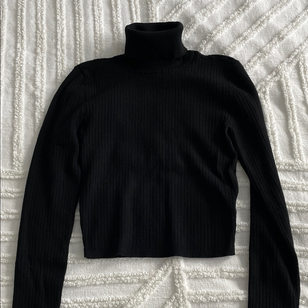 Sunday Best Cropped Black Turtleneck Sweater